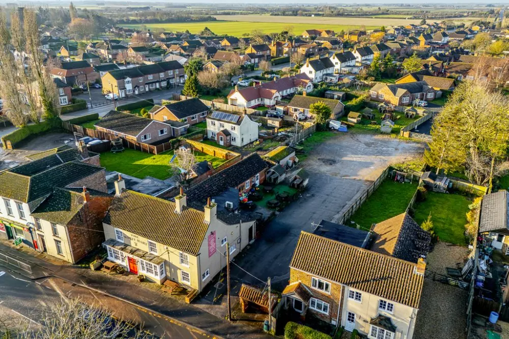 Batemans Pub - White Hart, Sibsey - Exterior Front Drone Photo