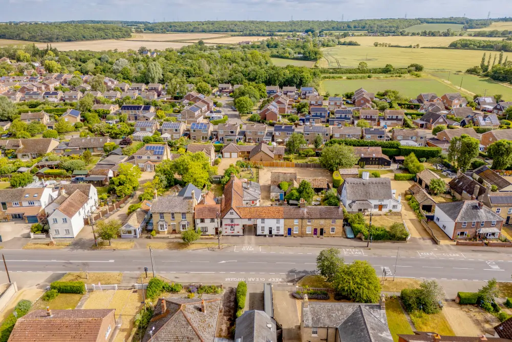 Batemans Pub - White Hart. Great Staughton - Exterior Front Drone Photo