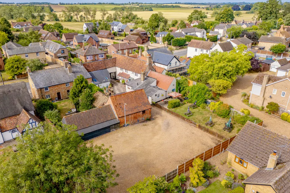 Batemans Pub - White Hart. Great Staughton - Drone Top-Down Photo
