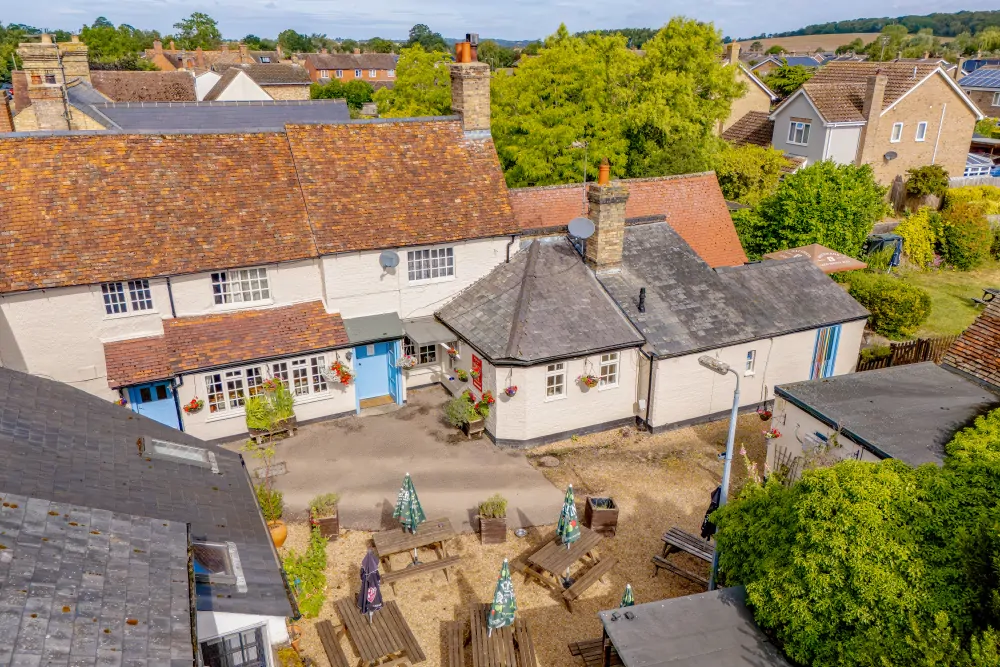 Batemans Pub - White Hart. Great Staughton - Exterior Rear Drone Photo