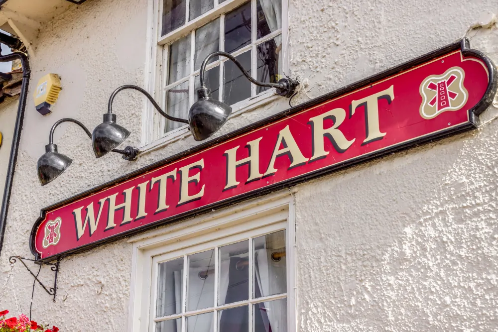 Batemans Pub - White Hart. Great Staughton - Exterior Signage