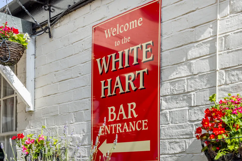 Batemans Pub - White Hart. Great Staughton - Exterior Signage