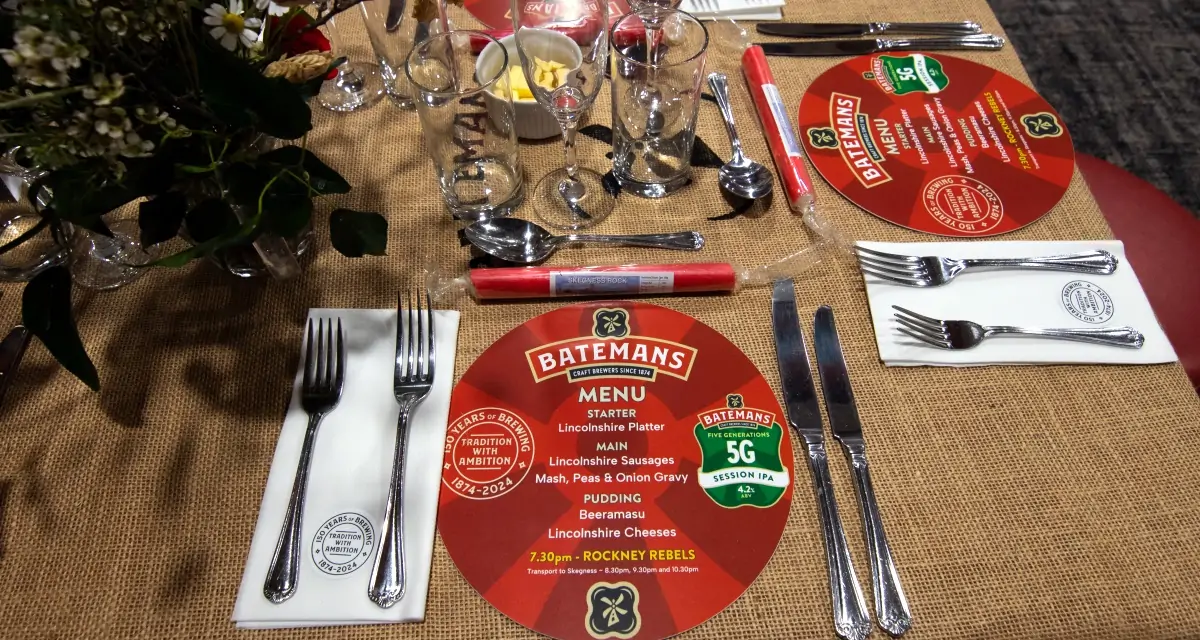 Batemans celebrate 150th anniversary with Brewers lunch - Table and Menu