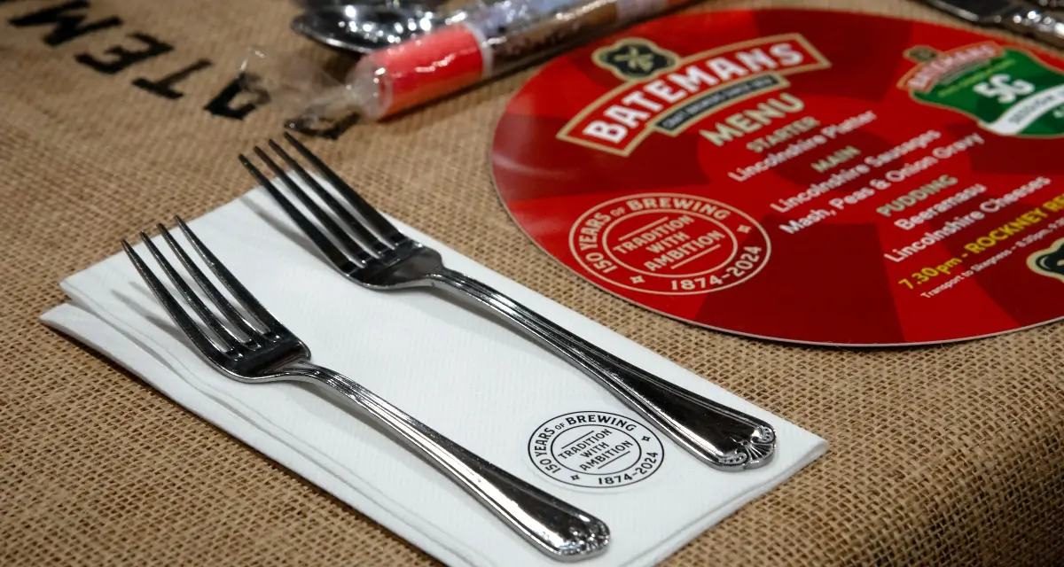 Batemans celebrate 150th anniversary with Brewers lunch - Table set ready for diners.