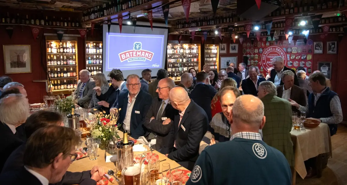 Batemans celebrate 150th anniversary with Brewers lunch - Guests enjoying a chat at the dinning tables.