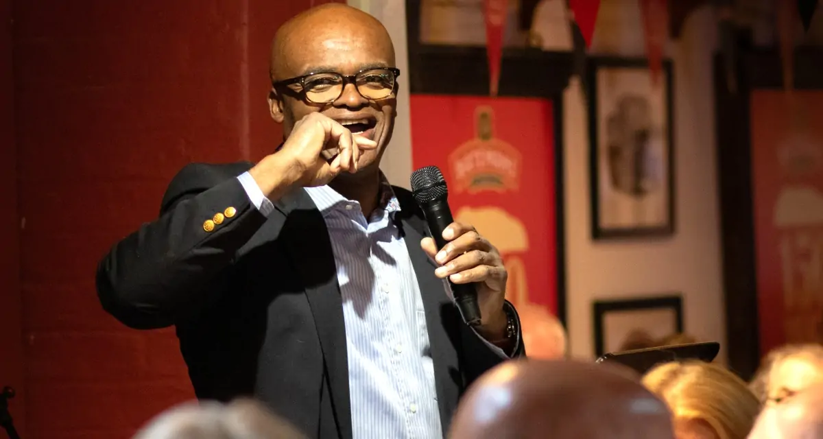 Batemans celebrate 150th anniversary with Brewers lunch - Kriss Akabusi, MBE giving an inspirational talk centred on his triumph at the 1991 Athletics World Championships.
