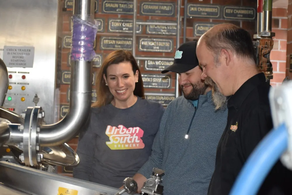 Urban South @ Batemans Brewery brewing Who Dat - Brittany, Kyle & Buster