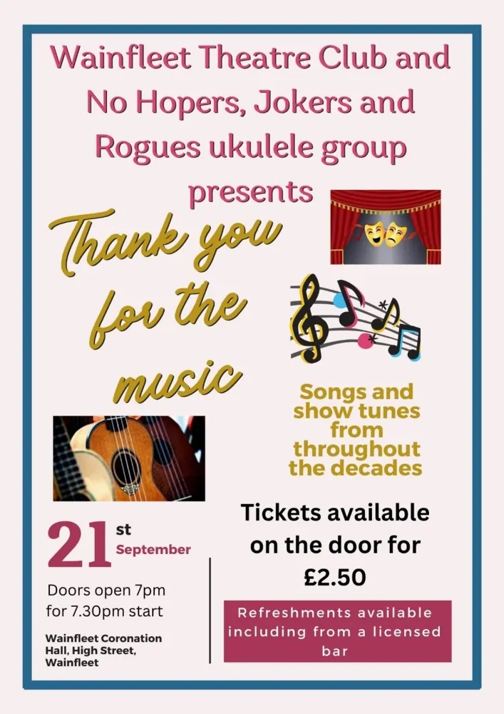 Wainfleet Theatre Club - No Hopers, Jokers & Rogues Ukulele Group - Poster