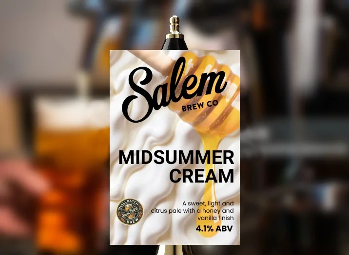Salem Brew Co. - Midsummer Cream - Sweet, light and citrussy with a honey and vanilla finish.