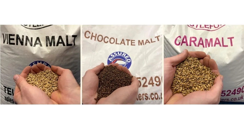 Malts used in the Batemans x Titanic collaboration brew - Wainfleet Amber Ale.