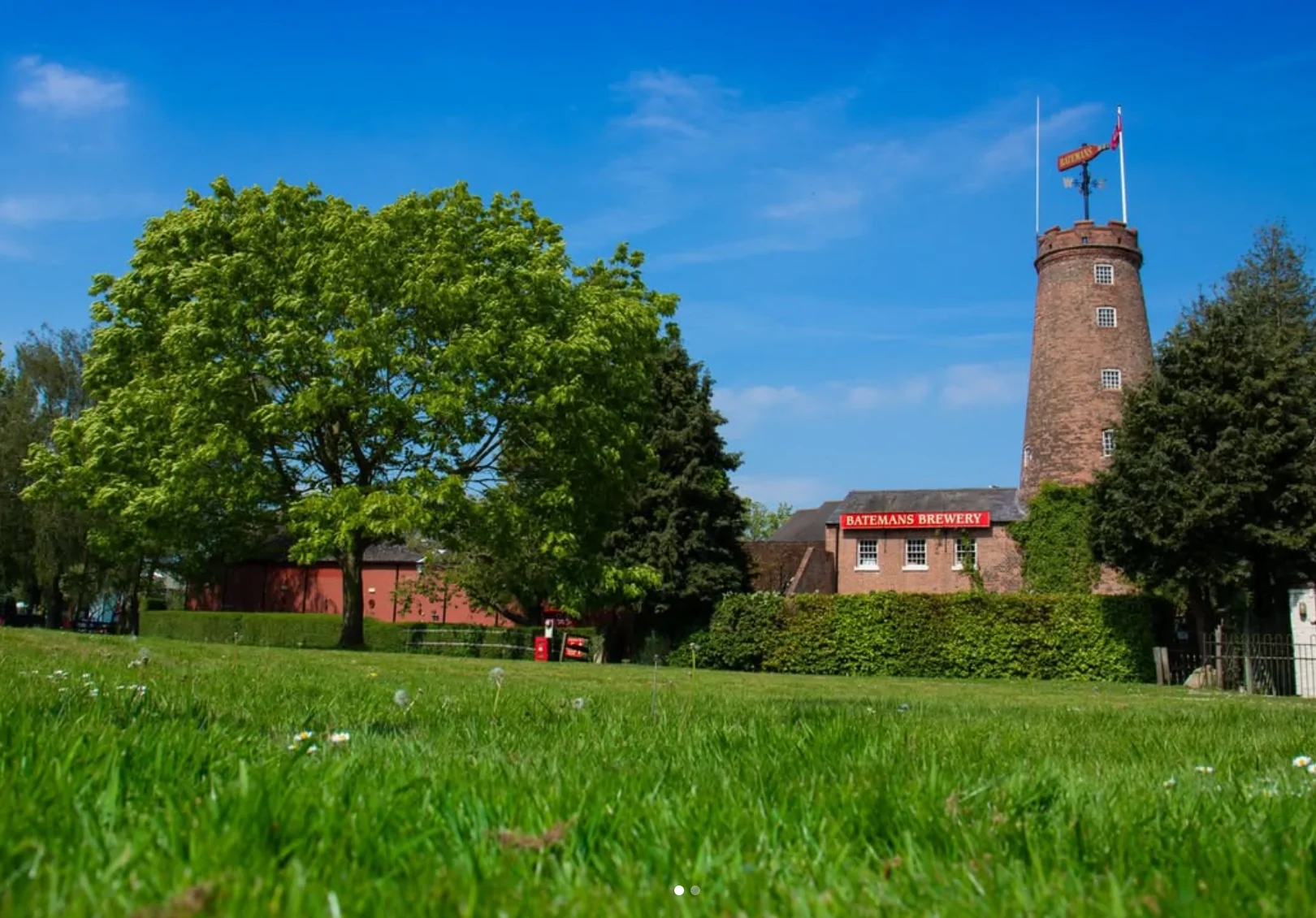 Batemans Tower Mill in the spring sunshine